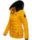 Navahoo Milianaa Winter Jacke Stepp Kurzjacke gefüttert Kapuze Kunstfell Gelb Größe XS - Gr. 34
