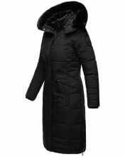 Navahoo Fahmiyaa Damen lange Winterjacke mit Kapuze Schwarz XL - Gr. 42