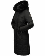 Navahoo Fahmiyaa Damen lange Winterjacke mit Kapuze Schwarz XL - Gr. 42