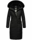 Navahoo Fahmiyaa Damen lange Winterjacke mit Kapuze Schwarz XL - Gr. 42