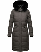 Navahoo Fahmiyaa Damen lange Winterjacke mit Kapuze Anthrazit XXL - Gr. 44