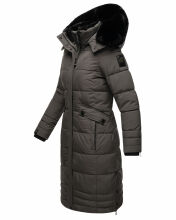 Navahoo Fahmiyaa Damen lange Winterjacke mit Kapuze Anthrazit XXL - Gr. 44