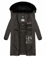 Navahoo Fahmiyaa Damen lange Winterjacke mit Kapuze Anthrazit XXL - Gr. 44