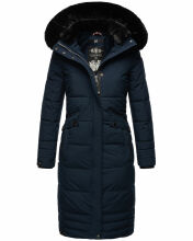 Navahoo Fahmiyaa Damen lange Winterjacke mit Kapuze Navy XS - Gr. 34