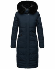 Navahoo Fahmiyaa Damen lange Winterjacke mit Kapuze Navy XS - Gr. 34