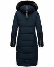 Navahoo Fahmiyaa Damen lange Winterjacke mit Kapuze Navy XS - Gr. 34