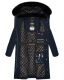 Navahoo Fahmiyaa Damen lange Winterjacke mit Kapuze Navy XS - Gr. 34