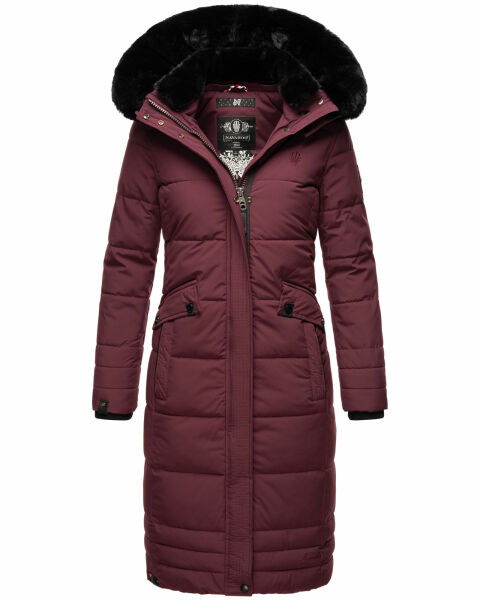 Navahoo Fahmiyaa ladies long hooded winter jacket Weinrot-Gr.XXL