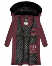 Navahoo Fahmiyaa ladies long hooded winter jacket Weinrot-Gr.XXL