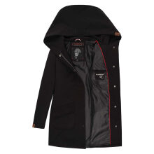 Marikoo Mayleen Damen Softshell Regenjacke mit Kapuze Schwarz-Gr.L
