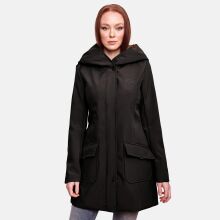 Marikoo Mayleen Damen Softshell Regenjacke mit Kapuze Schwarz-Gr.XL