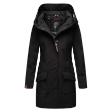 Marikoo Mayleen Damen Softshell Regenjacke mit Kapuze Schwarz-Gr.XL