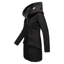 Marikoo Mayleen Damen Softshell Regenjacke mit Kapuze Schwarz-Gr.XL