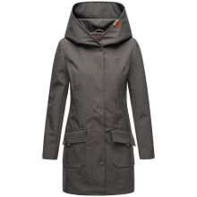 Marikoo Mayleen Damen Softshell Regenjacke mit Kapuze Anthrazit-Gr.XS
