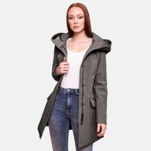 Marikoo Mayleen Damen Softshell Regenjacke mit Kapuze Anthrazit-Gr.S