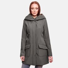 Marikoo Mayleen Damen Softshell Regenjacke mit Kapuze Anthrazit-Gr.XXL
