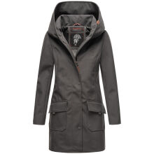 Marikoo Mayleen Damen Softshell Regenjacke mit Kapuze Anthrazit-Gr.XXL