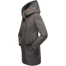 Marikoo Mayleen Damen Softshell Regenjacke mit Kapuze Anthrazit-Gr.XXL