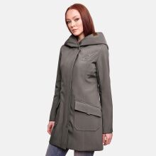 Marikoo Mayleen Damen Softshell Regenjacke mit Kapuze Anthrazit-Gr.XXXL
