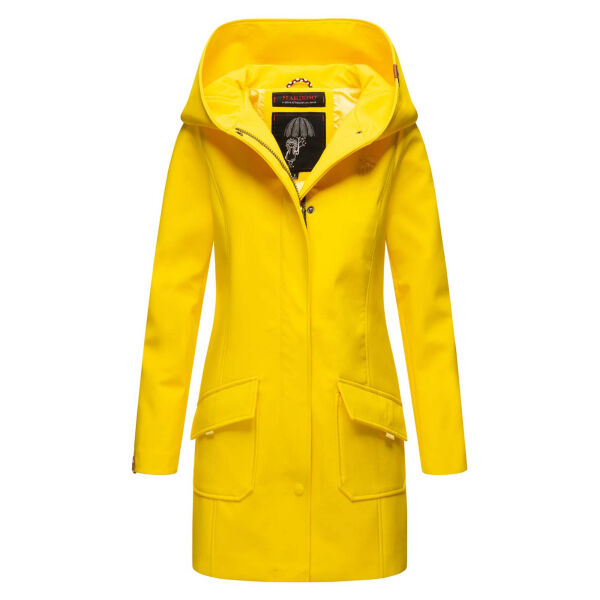 Marikoo Mayleen Damen Softshell Regenjacke mit Kapuze Gelb-Gr.XL