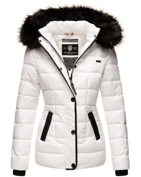 Marikoo warm ladies winter jacket quilted jacket winter jacket quilted parka NEW B391 white size XS - Gr. 34