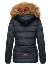 Navahoo Zoja Damen gespteppte Winterjacke gefüttert mit Teddyfell Navy Größe XS - Gr. 34