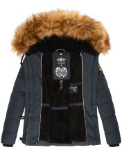 Navahoo Zoja Damen gespteppte Winterjacke gefüttert mit Teddyfell Navy Größe XS - Gr. 34