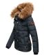 Navahoo Zoja Damen gespteppte Winterjacke gefüttert mit Teddyfell Navy Größe XS - Gr. 34
