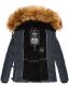 Navahoo Zoja Damen gespteppte Winterjacke gefüttert mit Teddyfell Navy Größe XS - Gr. 34