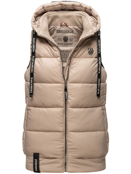 Navahoo Kassidy Damen Übergangs Weste Steppweste Taupe XS - Gr. 34