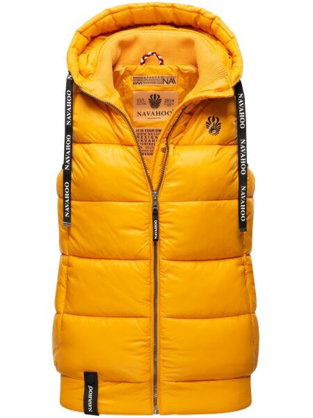 Navahoo Kassidy Damen Übergangs Weste Steppweste Gelb 3XL - Gr. 46