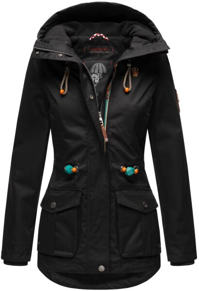 Marikoo Damen Outdoor wasserabweisende Übergangsjacke - Schwarz-Gr.XS