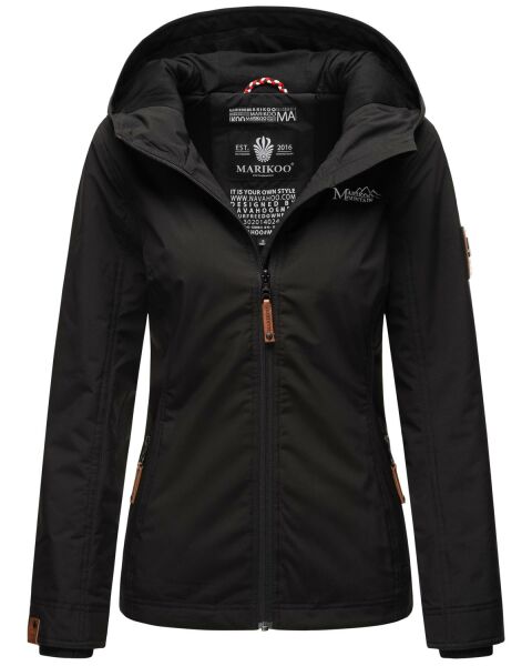 Marikoo Brombeere Damen Übergansjacke Frühlings Jacke Schwarz-Gr.XL
