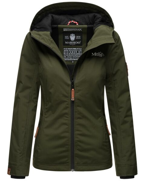 Marikoo Brombeere Damen Übergansjacke Frühlings Jacke Olive-Gr.XS
