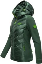 Navahoo Nimm mich mit Damen Fleece Hybrid Jacke Trekking Wanderjacke Dunkelgrün-Gr.XS