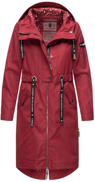 Navahoo Josinaa ladies spring jacket light coat with hood - Bordeaux-Gr.XL
