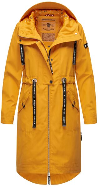 Navahoo Josinaa ladies spring jacket light coat with hood - Yellow-Gr.XL