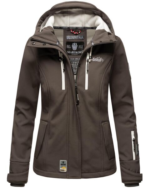 Marikoo Kleine Zicke Damen Softshell Frühling Übergangs Jacke Anthrazit-Gr.XS