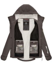 Marikoo Kleine Zicke Damen Softshell Frühling Übergangs Jacke Anthrazit-Gr.XXL