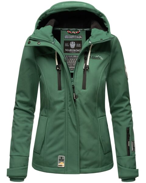Marikoo Kleinezicke Damen Softshell Jacke Dus.Grün-Gr.XXL