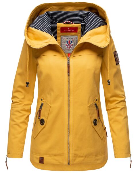 Navahoo Wekoo Damen Übergangsjacke mit Kapuze Senfgelb Größe XXL - Gr. 44