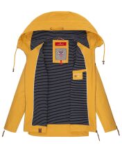 Navahoo Wekoo Damen Übergangsjacke mit Kapuze Senfgelb Größe XXL - Gr. 44