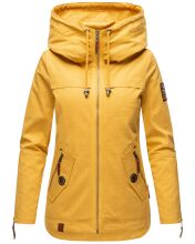 Navahoo Wekoo Damen Übergangsjacke mit Kapuze Senfgelb Muster Größe S - Gr. 36