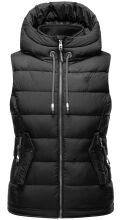 Marikoo Taisaa Damen Stepp Weste Übergangsjacke - Schwarz-Gr.XXL