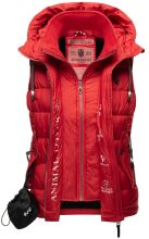 Marikoo Taisaa Damen Stepp Weste Übergangsjacke - Rot-Gr.XXL
