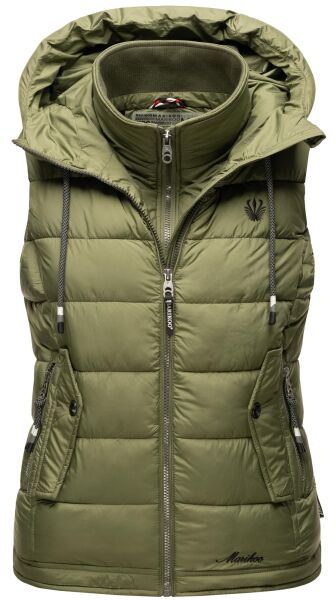 Marikoo Taisaa Damen Stepp Weste Übergangsjacke - Olive-Gr.XXL