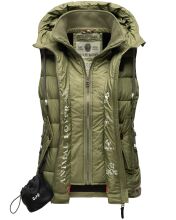 Marikoo Taisaa Damen Stepp Weste Übergangsjacke - Olive-Gr.XXL