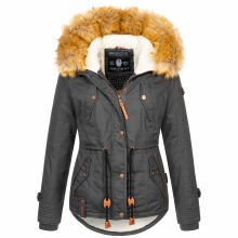 Navahoo Pearl Damen Winterjacke mit Kunstfell Anthrazit Größe XS - Gr. 34