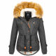 Navahoo Pearl Damen Winterjacke mit Kunstfell Anthrazit Größe XS - Gr. 34