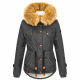 Navahoo Pearl Damen Winterjacke mit Kunstfell Anthrazit Größe XS - Gr. 34